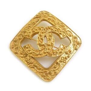 Chanel brooch, Coco Mark, metal, gold, women's, e62147a